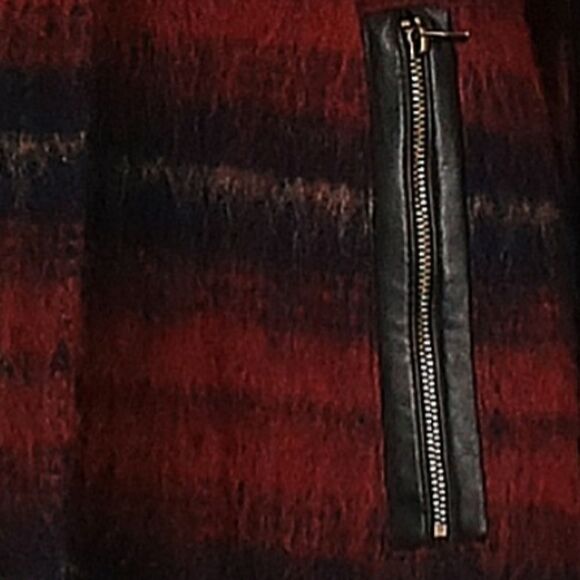 Elevenses Wool blend Hooded Coat with Detachable Faux Fur Tartan Sz XSMALL - Picture 9 of 16